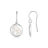 Sterling Silver Multiple Star Cutout Earrings with Mother of Pearl thumbnail 1