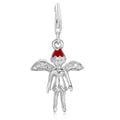 Sterling silver 925 Tinkerbell charm with hand-applied color enamel detailing