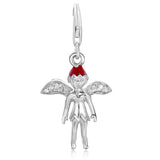 Sterling silver 925 Tinkerbell charm with hand-applied color enamel detailing thumbnail 1