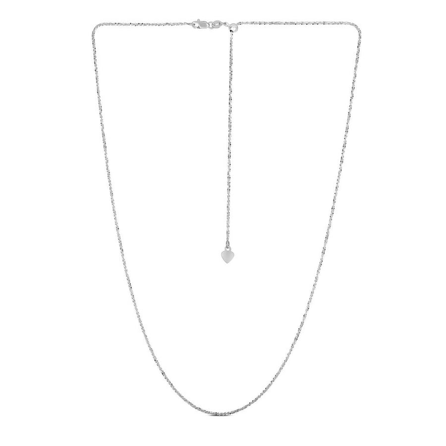 14k White Gold Adjustable Sparkle Chain 1.5mm