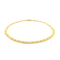 3.5mm 14k Yellow Braided Foxtail Anklet