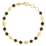 Black Onyx Gem Alternating Bracelet in 14K Yellow Gold (5.00 mm) thumbnail 2