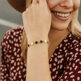 Black Onyx Gem Alternating Bracelet in 14K Yellow Gold (5.00 mm) thumbnail 4