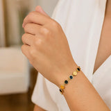 Black Onyx Gem Alternating Bracelet in 14K Yellow Gold (5.00 mm) thumbnail 6