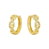 14k Yellow Gold Oval Mariner Huggies thumbnail 2