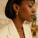 14k Yellow Gold Oval Mariner Huggies thumbnail 3