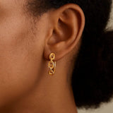14k Yellow Gold Oval Mariner Huggies thumbnail 4