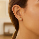 14k Yellow Gold Leo Stud Earrings thumbnail 2