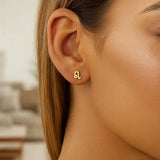 14k Yellow Gold Leo Stud Earrings thumbnail 3