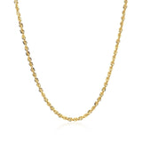 10K Yellow Gold Hollow Diamond Cut Rope Chain (2.00 mm) thumbnail 2