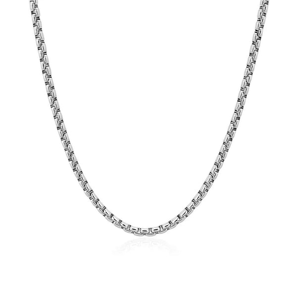 14k White Gold Round Box Chain (2.5 mm)