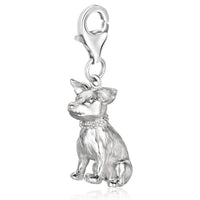 Sterling Silver Sitting Dog Charm