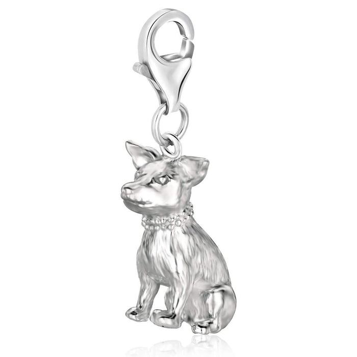 Sterling Silver Sitting Dog Charm