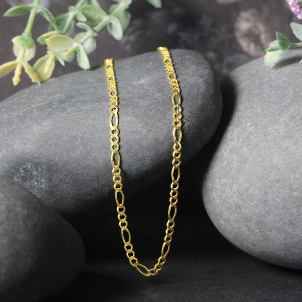14k Yellow Gold Solid Figaro Chain (2.80 mm)