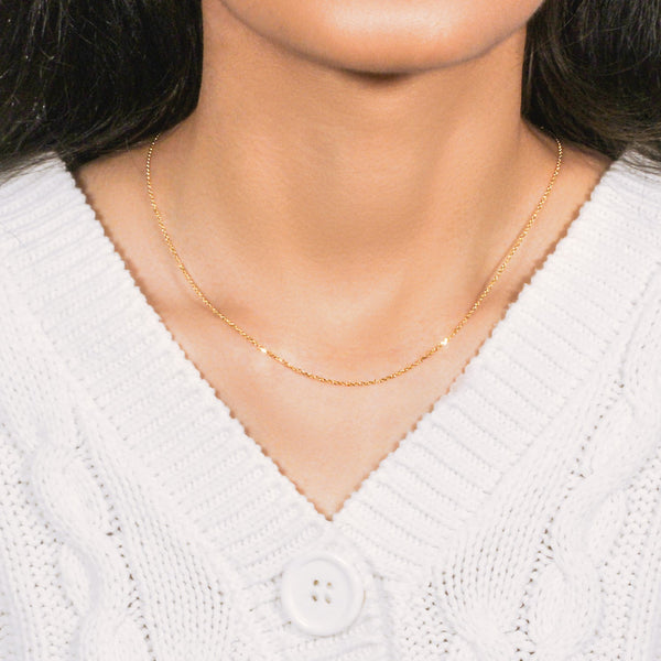 10k Yellow Gold Cable Chain (1.10 mm)