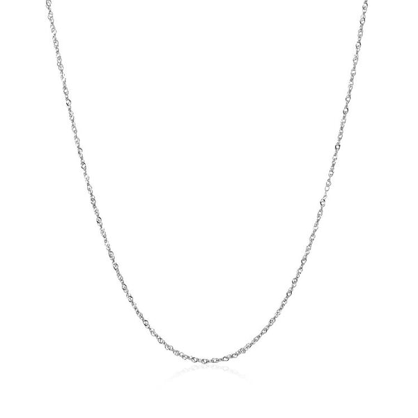 14k White Gold Singapore Chain 0.8mm (0.81 mm)