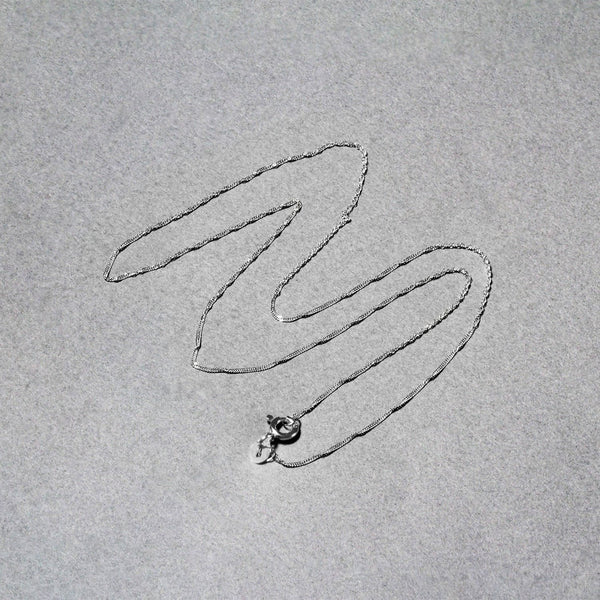 14k White Gold Singapore Chain 0.8mm (0.81 mm)