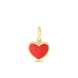 14k Yellow Gold Mini Red Enamel Heart Charm thumbnail 1