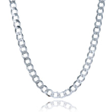 Load image into Gallery viewer, Rhodium Plated Sterling Silver Curb Style Chain (7.90 mm)