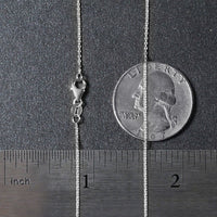 14k White Gold Oval Cable Link Chain (0.97 mm)