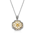14K yellow gold and sterling silver vintage-inspired pendant necklace