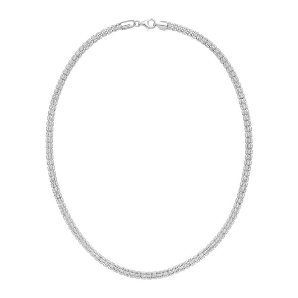 Sterling Silver Rhodium Plated Ice Barrel Chain (5.00 mm)
