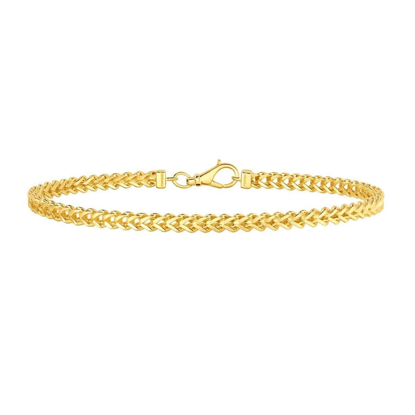 14k Yellow Gold Square Franco Bracelet  (4.40 mm)