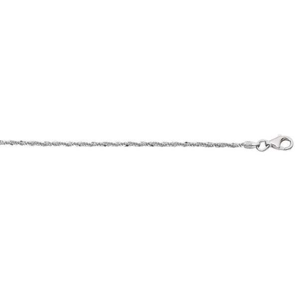 Rhodium Plated Sterling Silver Sparkle Style Chain (1.60 mm)
