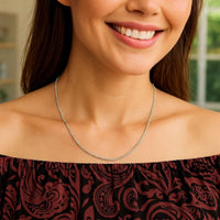 Rhodium Plated Sterling Silver Sparkle Style Chain (1.60 mm)