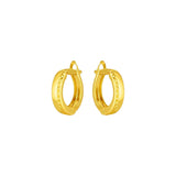 14k Yellow Gold Textured Huggie Hoops(3x10mm) thumbnail 2