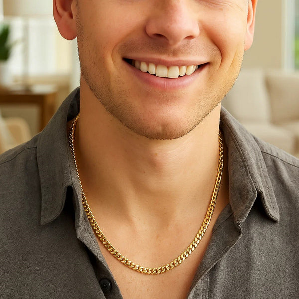 4.0mm 14k Yellow Gold Classic Solid Miami Cuban Chain