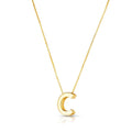 14K yellow gold block letter initial C pendant necklace