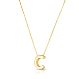 14K yellow gold block letter initial C pendant necklace thumbnail 1