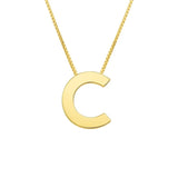 14K Yellow Gold Yours Truly Block Letter Initial C Necklace thumbnail 2