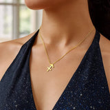 14K Yellow Gold Sagittarius Necklace thumbnail 4