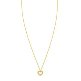 14K Yellow Gold Petite Diamond Heart Necklace thumbnail 1