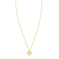 14K Yellow Gold Petite Diamond Heart Necklace
