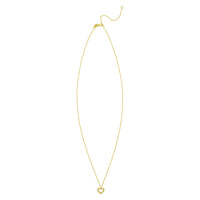 14K Yellow Gold Petite Diamond Heart Necklace