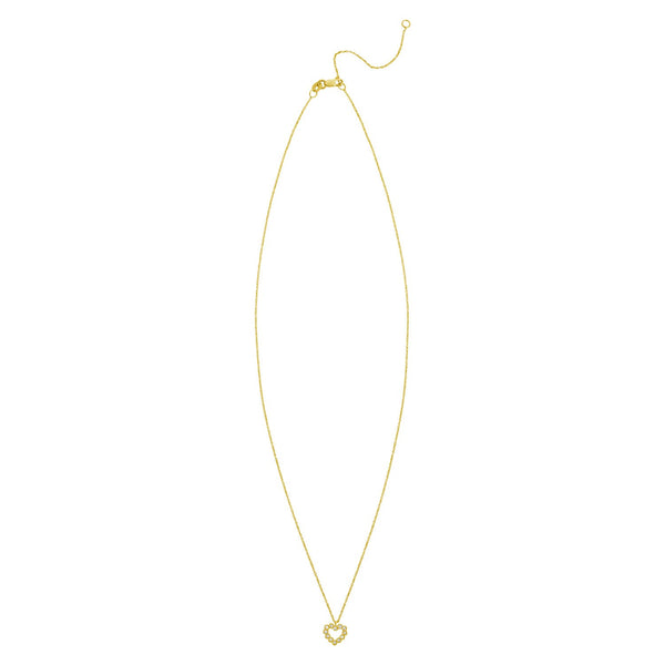 14K Yellow Gold Petite Diamond Heart Necklace