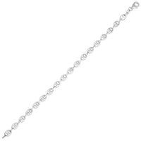 Sterling Silver Rhodium Plated Puffed Mariner Bracelet (3.70 mm)