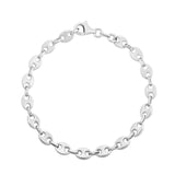 Sterling Silver Rhodium Plated Puffed Mariner Bracelet (3.70 mm) thumbnail 2