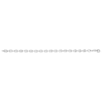 Sterling Silver Rhodium Plated Puffed Mariner Bracelet (3.70 mm)