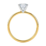 2 Carat Emerald Lab Grown IGI G/VS1 Diamond Solitaire Ring in 14K Yellow Gold thumbnail 4