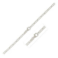 925 rhodium plated sterling silver paperclip anklet, 2.50 mm links