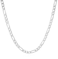 14k White Gold Solid Figaro Chain (2.60 mm)