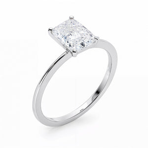 3 Carat Radiant Lab Grown IGI G/VS1 Diamond Solitaire Ring in 10K White Gold