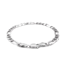 Load image into Gallery viewer, 14k White Gold Solid Figaro Bracelet (6.00 mm)