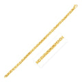 14K yellow gold mens fancy box bracelet with high polish 5.00 mm links