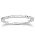 14K white gold ring with a row of round diamond stones in micro prongs