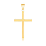 14K yellow gold polished flat Latin cross pendant with fixed top bail thumbnail 1